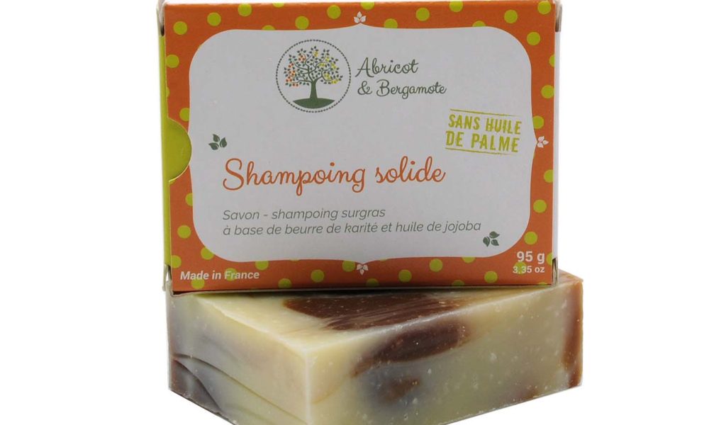 Création d’un packaging pour un shampoing solide bio : Abricot et Bergamote