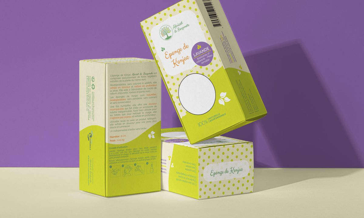 Conception d'un packaging sur-mesure pour des éponges de Konjac