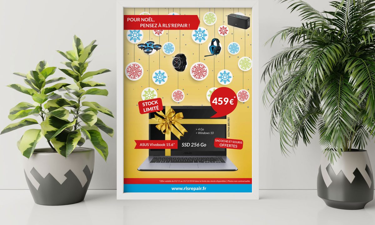 Création d'une affiche pour une offre de Noël