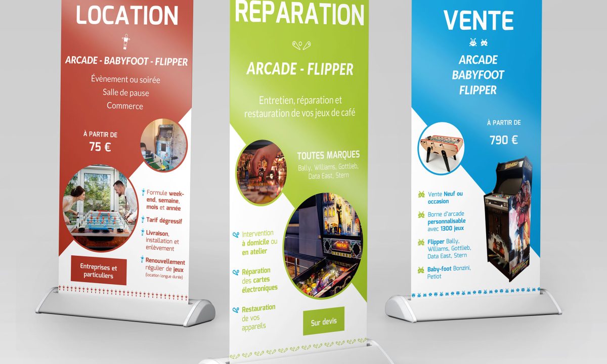 Création de trois Roll Up pour des jeux de café