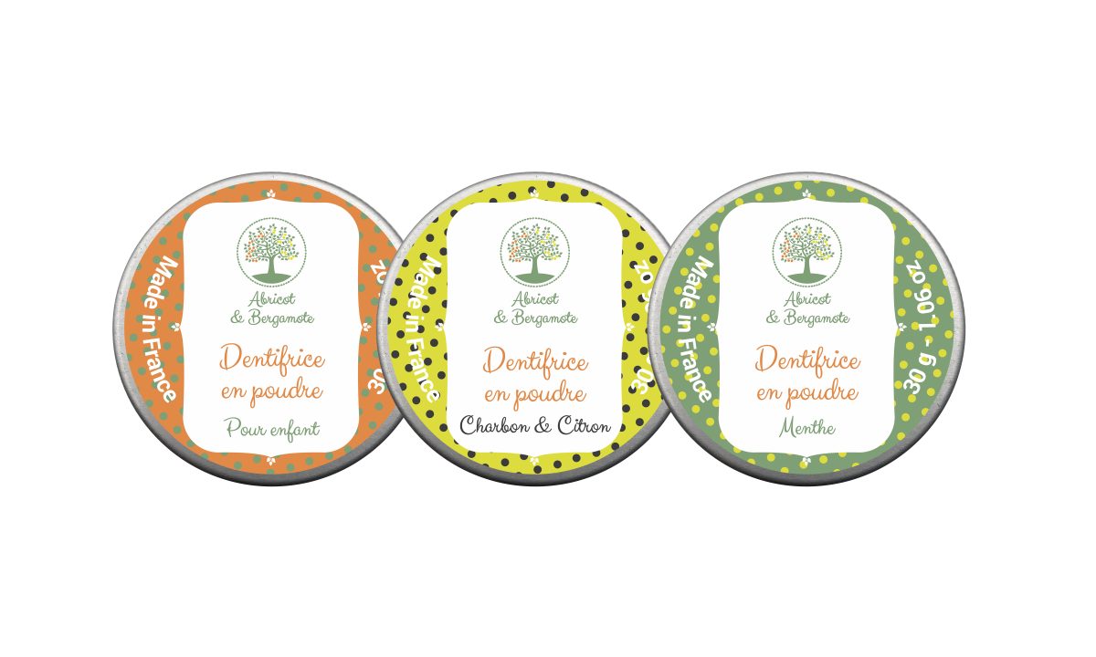 Création étiquette produit : dentifrice en poudre