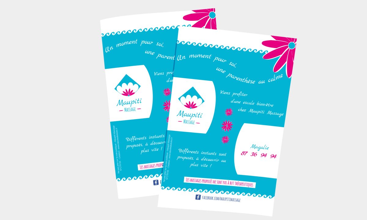 Conception d'une identité visuelle : le flyer de Maupiti Massage