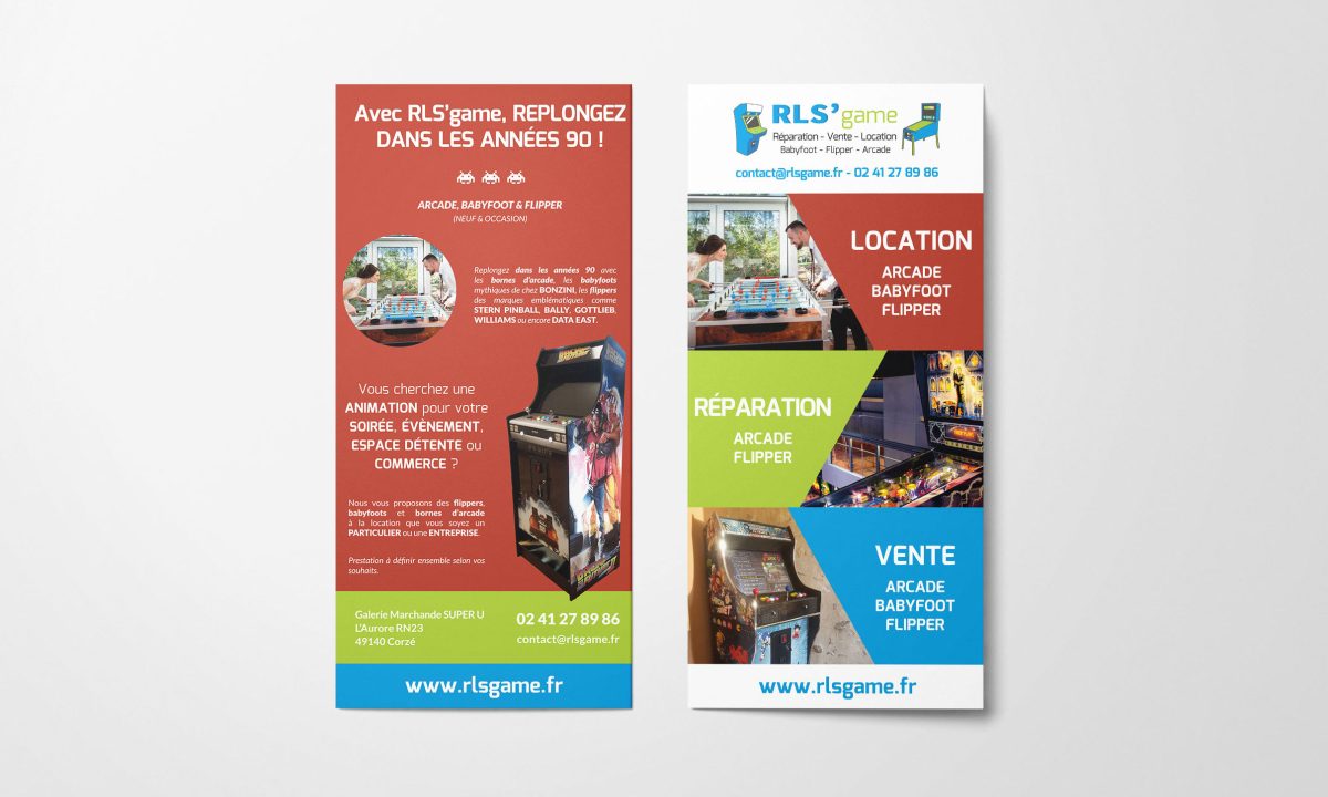 Conception d'un dépliant pour une entreprise de jeux de café