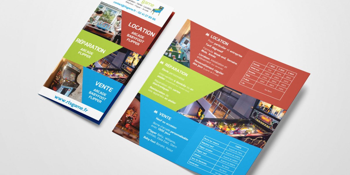 Création d'un dépliant pour une entreprise de jeux de café