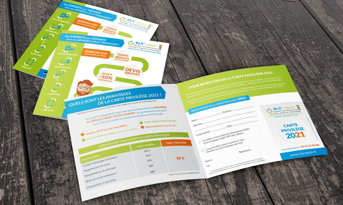 Création d'un dépliant pour une carte fidélité : intérieur