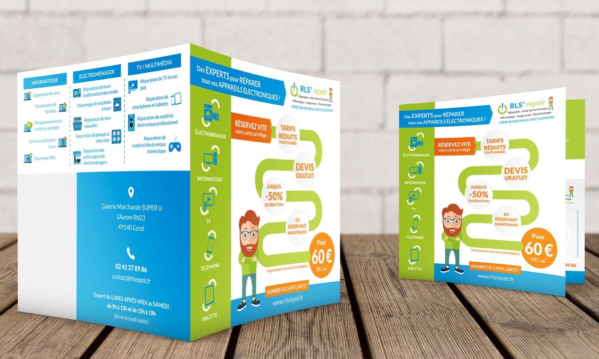 Conception d'un dépliant pour une carte fidélité : extérieur