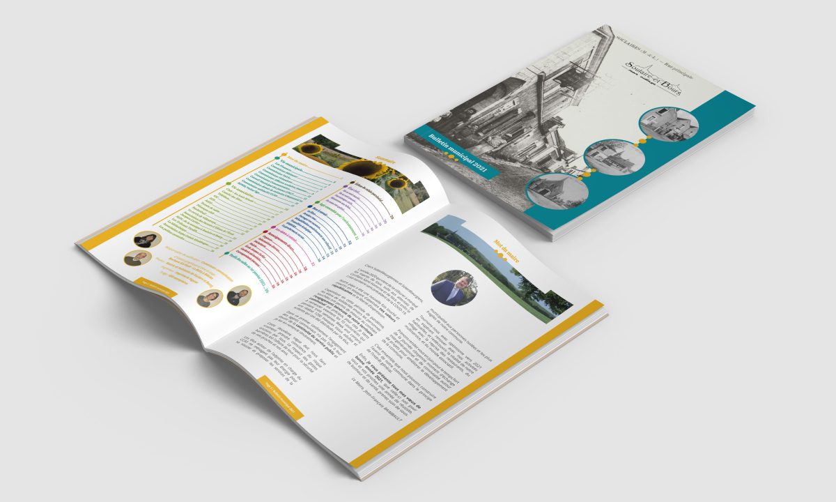 Création d'un bulletin municipal 2021 de 40 pages : Couverture et doube page
