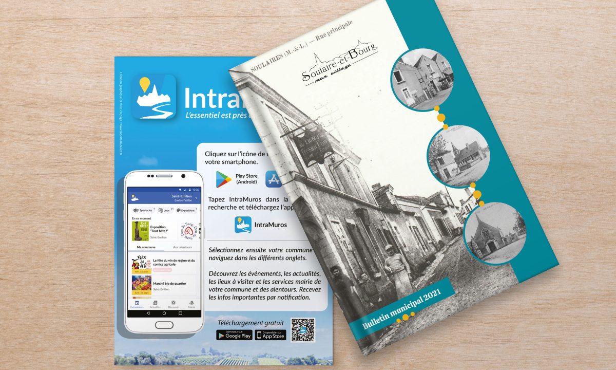 Création d'un bulletin municipal 2021 de 40 pages : Couverture recto-verso