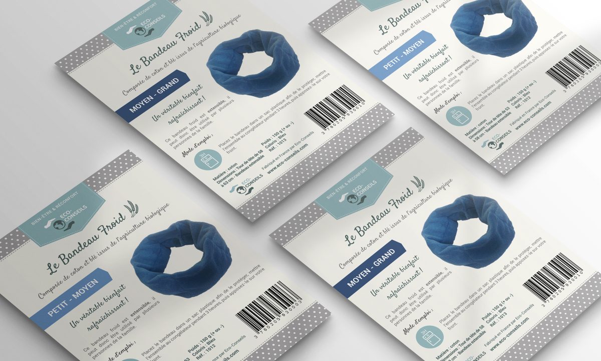 Conception d'une étiquette pour un bandeau froid