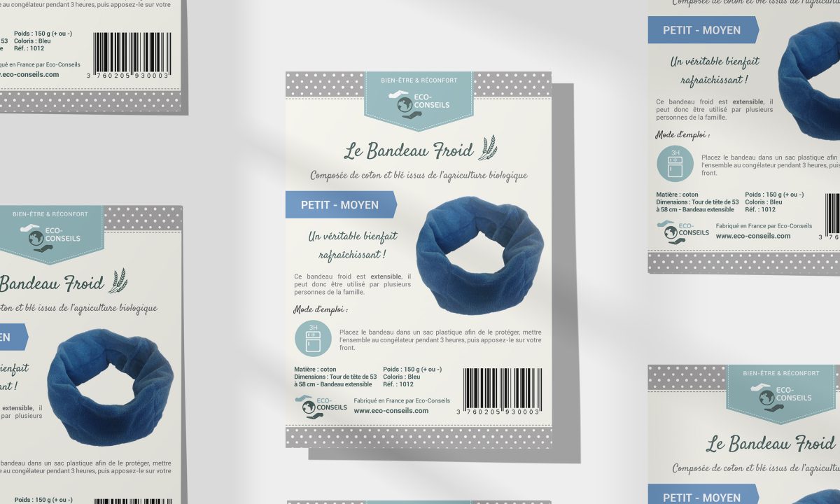 Conception d'une étiquette pour un bandeau froid