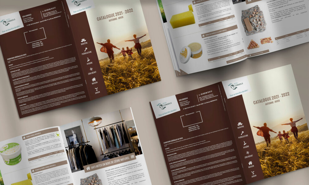 Création d'un catalogue 56 pages pour des produits naturels