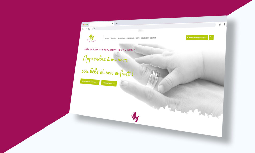 Création d'un site internet pour des ateliers de massage bébé