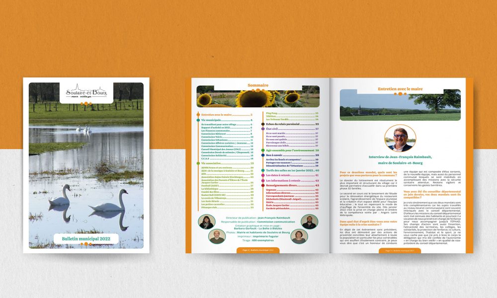 Création d’un bulletin municipal de 44 pages - Graphiste Maine-et-Loire