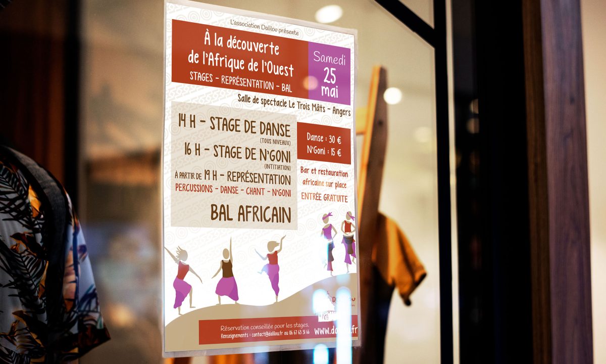 Création d'affiches pour des stages autour de l'Afrique de l'Ouest