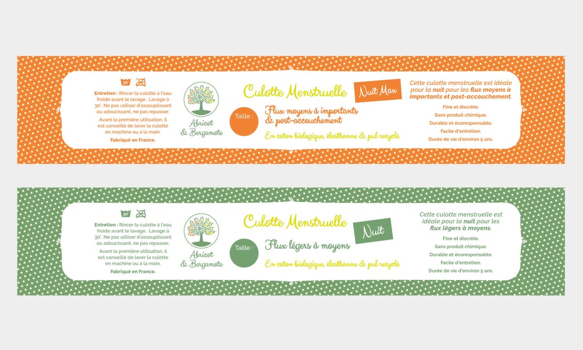 Conception d'étiquettes sur-mesure pour des culottes menstruelles