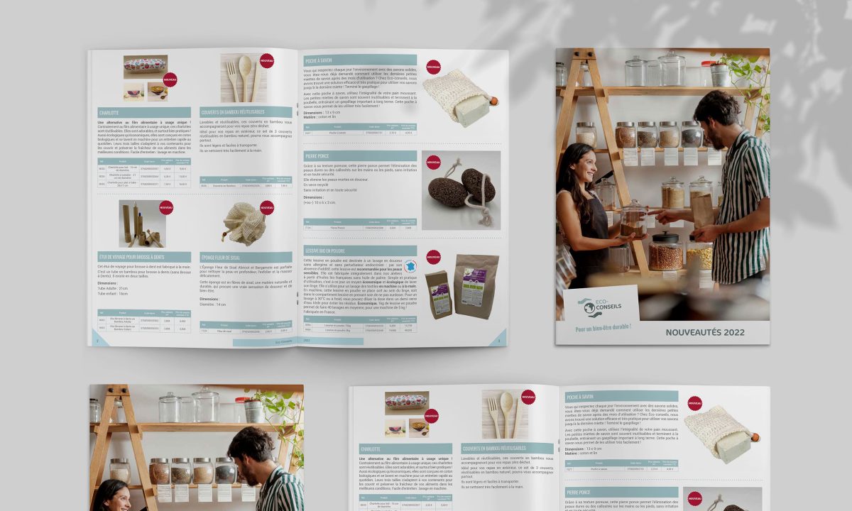 Conception d'un catalogue 4 pages - Création catalogue Angers Graphiste