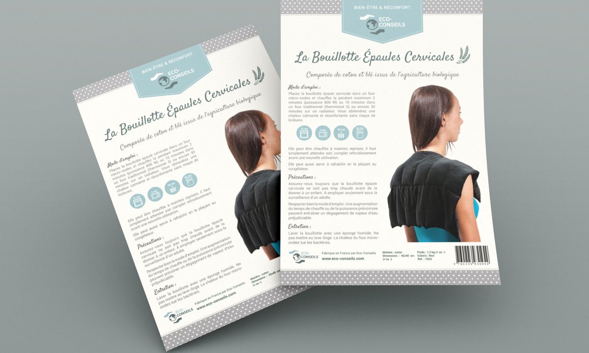 Conception d'étiquettes sur-mesure pour des bouillottes - graphiste Angers