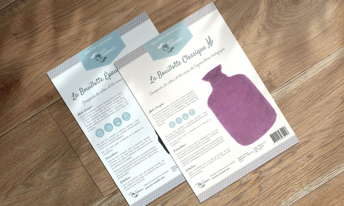 Conception d'étiquettes sur-mesure pour des bouillottes