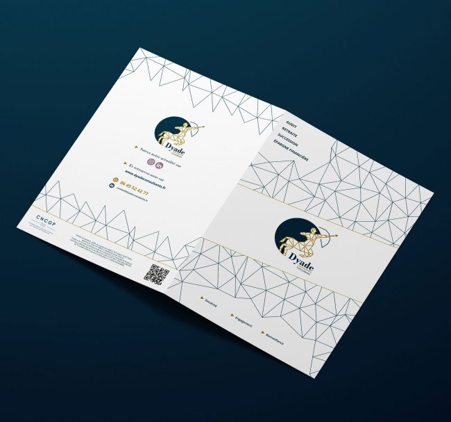 Création d'une plaquette A4 pour Dyade Consultants