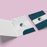 Création d'une plaquette d'entreprise dans une pochette à rabats